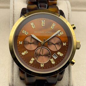 Michael Kors Tortoise Jet Set Women's Fashion Chronograph Quartz Watch (MK-5216)